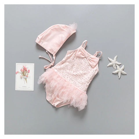 Boutique Baby & Toddler Sequins & Bows 1-Piece Swimsuit Set - 12M - 4T