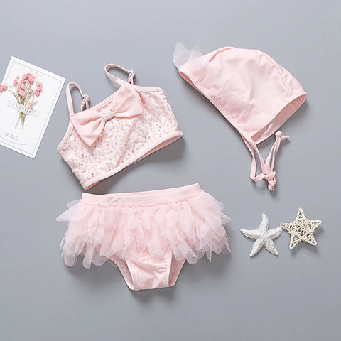 Boutique Baby & Toddler Sequins & Bows 2-Piece Swimsuit Set - 12M - 4T