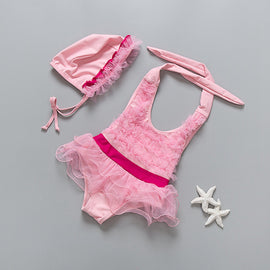 Ruffles Ruffles Pink Swimsuit Set  - 12M - 4T