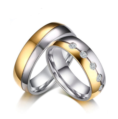 Gold & Silver w/ AAA CZ Couples Ring Set