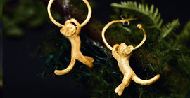 Handcrafted Hangin' with Kitty Earrings - Available in 2 Colors