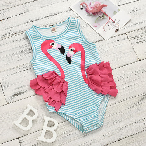Infant & Toddler Flamingo Ruffles Swimsuit