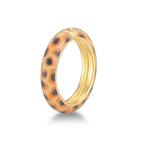 Colorful Leopard Print Sterling Silver Band :: Available in 6 Colors