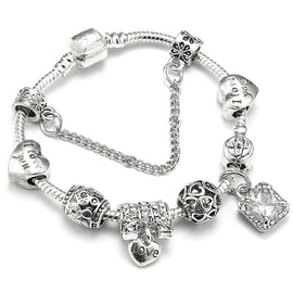 Because I Love You European Bracelet Design w. Murano Glass Beads