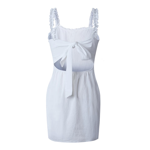 Buttons & Ruffles Cotton Summer Mini Dress