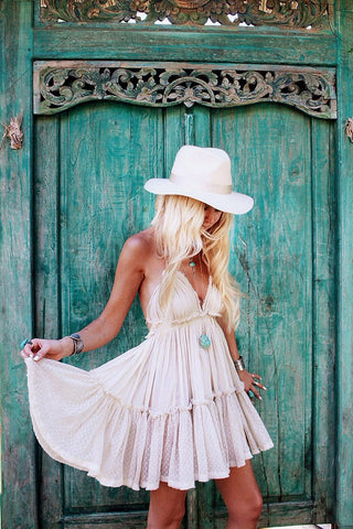 Boho Sweet Polka Dot Lace Summer Mini Dress :: 7 Colors :: BEST SELLER!