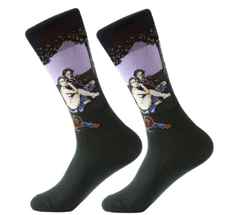 Men's Cotton Crew Socks - Masterpiece Collection - Luncheon on the Grass - Manet