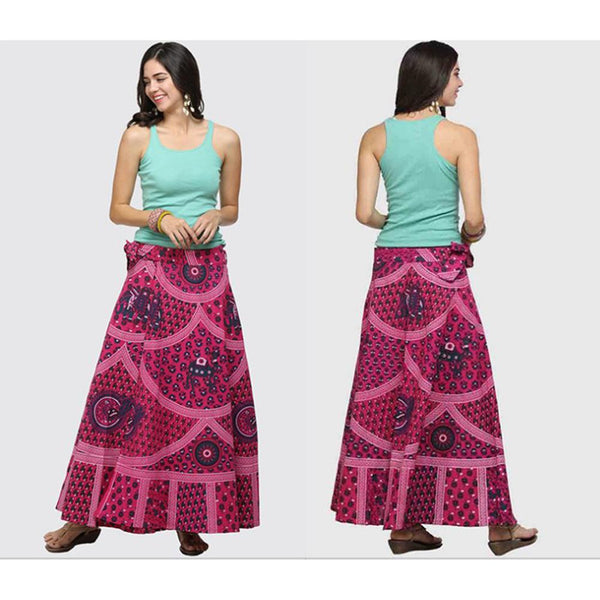 Boho Cotton High Waist Summer Casual Maxi Skirt  : Available in 8 Colors