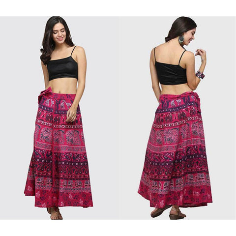 Boho Cotton High Waist Summer Casual Maxi Skirt  : Available in 8 Colors