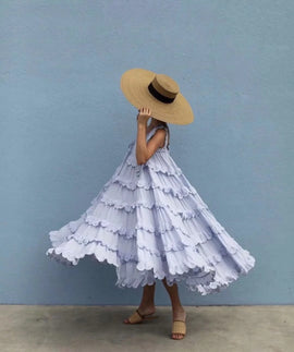 Shabby Chic Lace Ruffled Maxi-Mini Dress