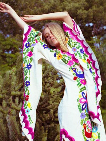 Hippie Printed Bell Sleeve Maxi Dress