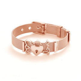 Mesh Love Locket Adjustable Fashion Band Bracelet - Available in 3 Colors