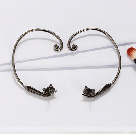 Naughty Cat Collection :: Wrap Around Tail Earrings - Genuine 925 Sterling Silver