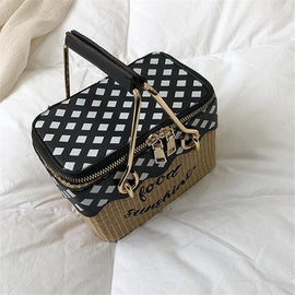 Hand Crafted Mini Picnic Basket Novelty Handbag