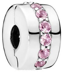 Pink CZ Silver Security Bead