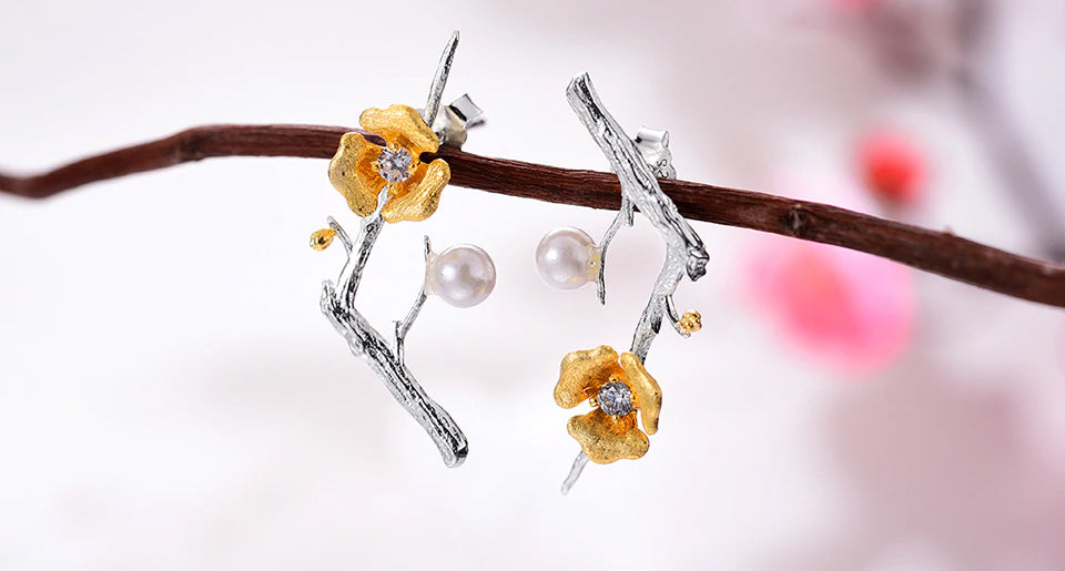 Handcrafted Plum Blossom Branch - Available in 2 Colors - Best Seller!
