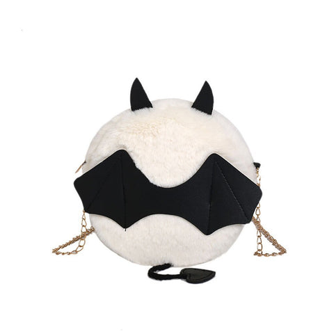 Novelty Collection - Little Devil Plush Bat Crossbody Bag  - Available in 4 Colors! - Seasonal Item