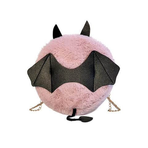Novelty Collection - Little Devil Plush Bat Crossbody Bag  - Available in 4 Colors! - Seasonal Item