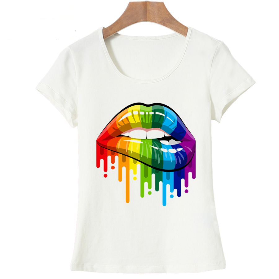 PRIDE Collection :: Rainbow Lips Cotton T-Shirt