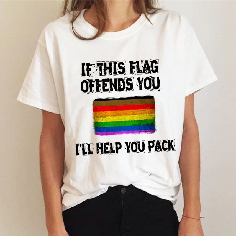 PRIDE Collection :: If this Flag Offends You Cotton T-Shirt