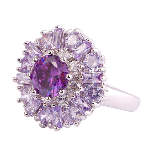 Purple Starburst Sterling Silver Ring :: Best Seller!