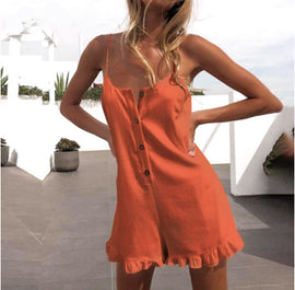 Boho Button Up Casual Romper - Available in 3 Colors