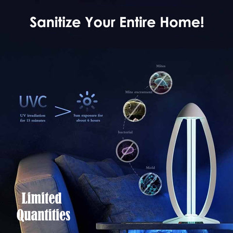 Remote Control UVC Ozone Super Sterilizer Dual Table Top Lamp