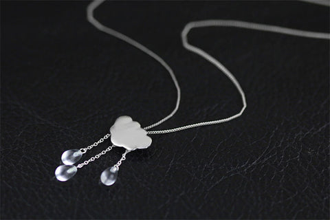 Handcrafted Rain Cloud Necklace - Available in 3 Colors