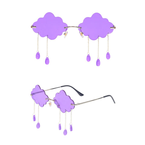 Women's Novelty Clouds & Rain Drops Sunglasses    :: Available in 5 Colors