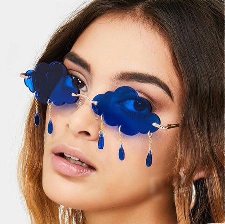 Women's Novelty Clouds & Rain Drops Sunglasses    :: Available in 5 Colors