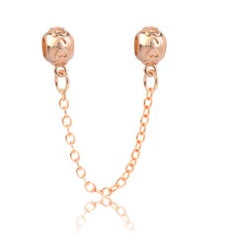 Raised Hearts Safety Chain - Gold