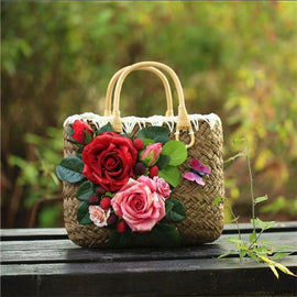 The Rosenberry Straw Tote w/ Rattan Handle  :: Available in 4 Styles