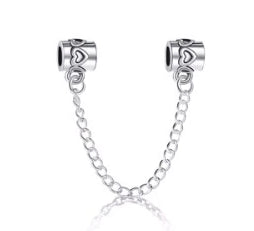 Sweet Hearts Safety Chain - Silver
