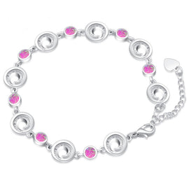 Sterling Silver Swirl & Fire Opal Bracelet  :: Available in 3 Colors