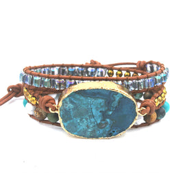 Handmade Natural Stone Pendant Bracelet