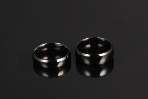 High Polished Black Stainless Couple Ring Set