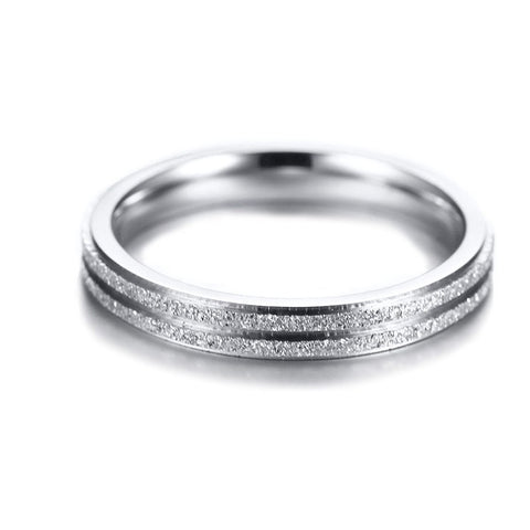 Frosted Stainless Steel Couples Ring
