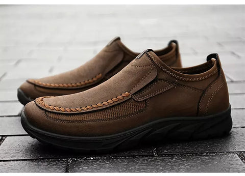 Style 102 Men's Genuine Leather Breathable Casual Slip On Sneaker :: Available in 3 Colors
