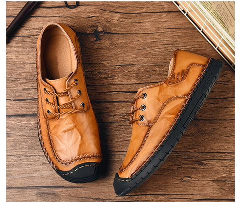 Style 109 Genuine Leather Rubber Toe Lace Up Moccasins  :: Available in 3 Colors