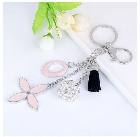 Style 1101 Floral Tassle Bag Charm/Key Ring