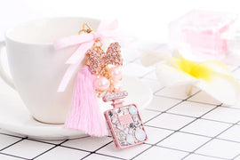 Style 1102 Satin Ribbon & Tassel Perfume Bottle Bag Charm & Key Ring