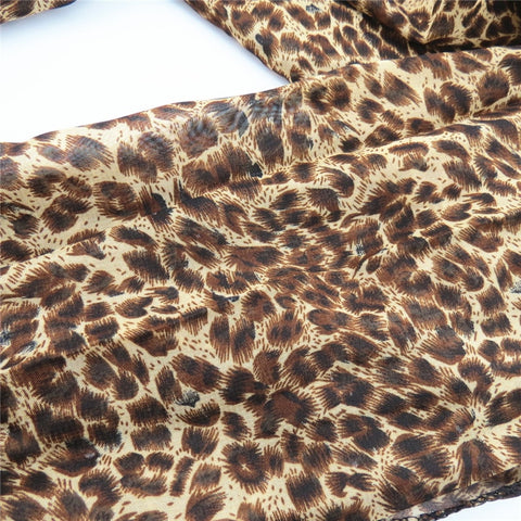 Style 119 Leopard Print Cotton Scarf w/Pendant