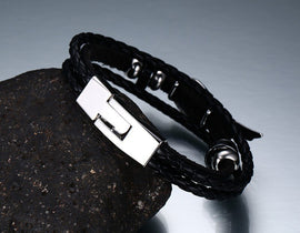 Men's Genuine Leather Angel Wing Bracelet :: Best Seller!