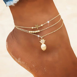 Style 2113 Crystal Pineapple Anklet - Available in 2 Colors