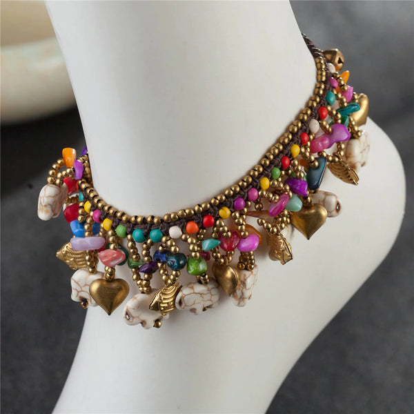 Style 2117 Ethnic Beaded Anklet  - Available in 3 Colors