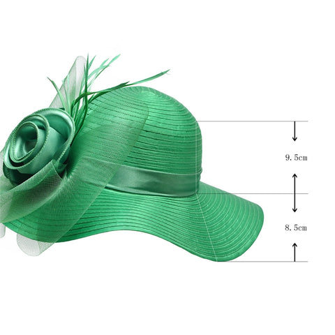 Style 223 Fancy/Summer Hat w/ Silk Rose  - 10 Colors