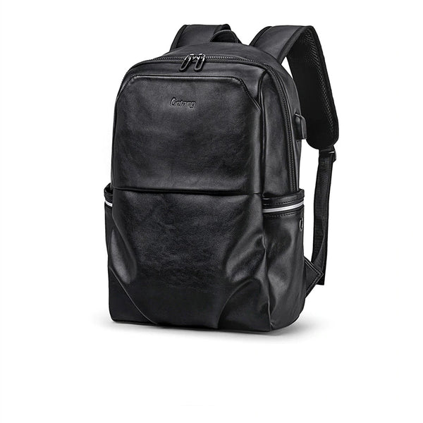 Style 231 Men's Leather Built in USB Charger Backpack