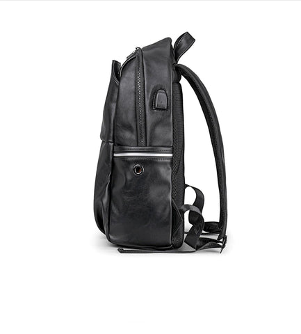 Style 231 Men's Leather Built in USB Charger Backpack