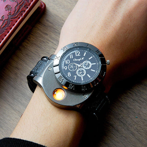 Style 4412 Military Grade USB Charging Watch w/Flameless lighter  - Available in 7 Colors