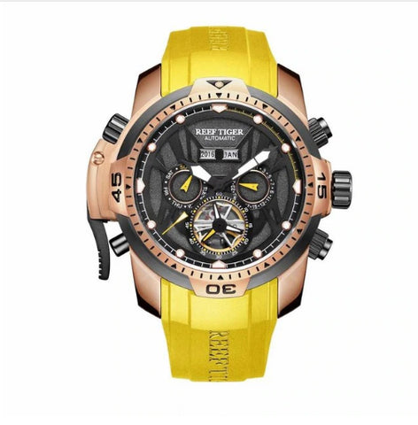 Style 4423 Reef Tiger Men's Luxury Automatic Skeleton Sports/Military Watch